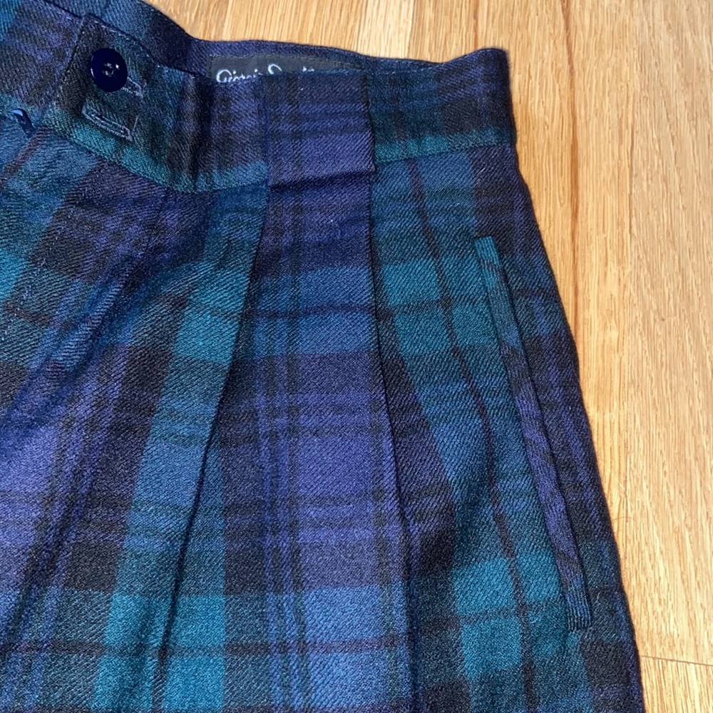 Vintage 100% Merino Wool Tartan Plaid Trouser Shorts Bulgarian Preppy Old Money - Picture 8 of 16